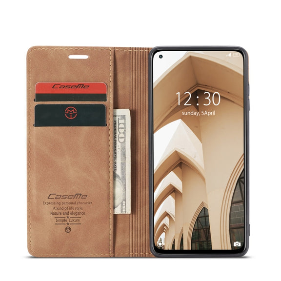 For Xiaomi Mi 10T 5G / 10T Pro 5G CaseMe-013 Multifunctional Retro Frosted Horizontal Flip Leather Case with Card Slot & Holder & Wallet(Brown)