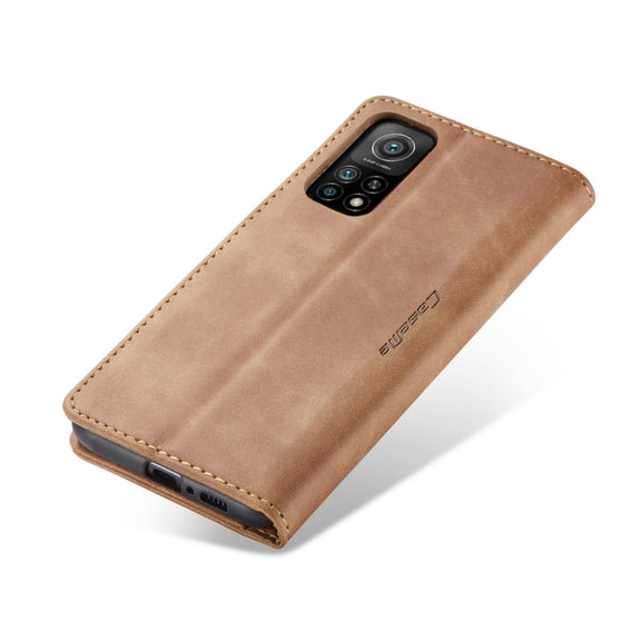 For Xiaomi Mi 10T 5G / 10T Pro 5G CaseMe-013 Multifunctional Retro Frosted Horizontal Flip Leather Case with Card Slot & Holder & Wallet(Brown)