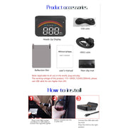 M11 Car OBD2 + GPS Mode Head-up Display HUD Overspeed / Speed / Water Temperature Alarm