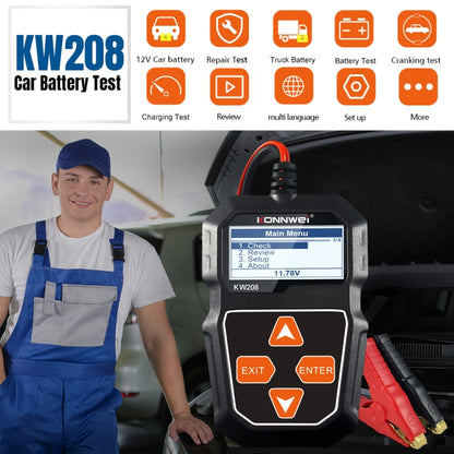 KONNWEI KW208 Car TFT Color Screen Battery Tester Support 8 Languages - free shipping - PMC Jewellery - Order now!