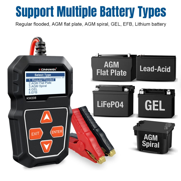 KONNWEI KW208 Car TFT Color Screen Battery Tester Support 8 Languages - free shipping - PMC Jewellery - Order now!