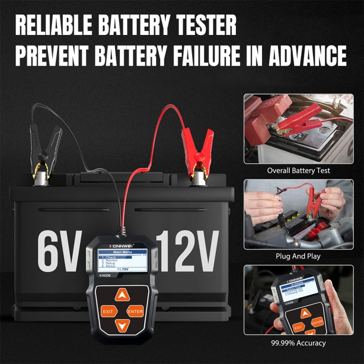 KONNWEI KW208 Car TFT Color Screen Battery Tester Support 8 Languages - free shipping - PMC Jewellery - Order now!
