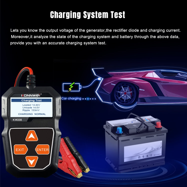 KONNWEI KW208 Car TFT Color Screen Battery Tester Support 8 Languages - free shipping - PMC Jewellery - Order now!