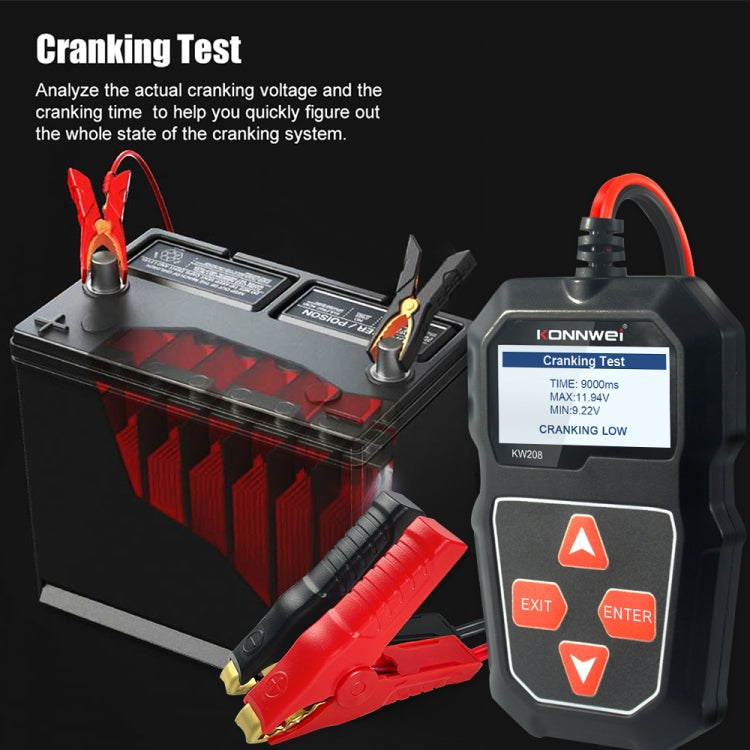 KONNWEI KW208 Car TFT Color Screen Battery Tester Support 8 Languages - free shipping - PMC Jewellery - Order now!