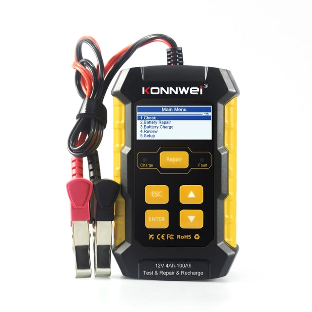KONNWEI KW510 3 in 1 Car Battery Tester / Charger / Repairer, Support 8 Languages (EU Plug)