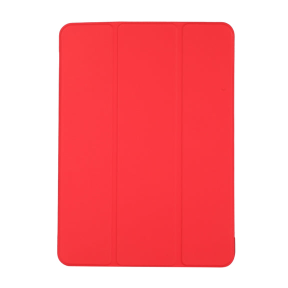3-folding Skin Texture Horizontal Flip TPU + PU Leather Case with Holder For iPad Air 11 2024 / 2022 / 2020 10.9 (Red)