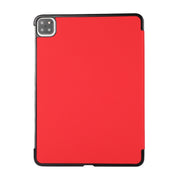 3-folding Skin Texture Horizontal Flip TPU + PU Leather Case with Holder For iPad Air 11 2024 / 2022 / 2020 10.9 (Red)