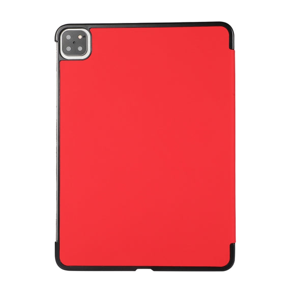 3-folding Skin Texture Horizontal Flip TPU + PU Leather Case with Holder For iPad Air 11 2024 / 2022 / 2020 10.9 (Red)