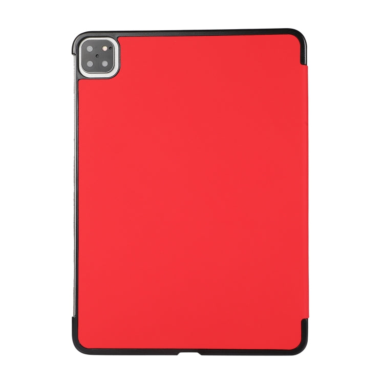 3-folding Skin Texture Horizontal Flip TPU + PU Leather Case with Holder For iPad Air 11 2024 / 2022 / 2020 10.9 (Red)
