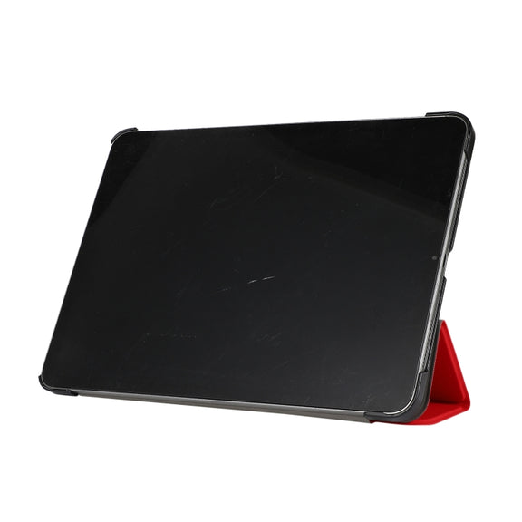3-folding Skin Texture Horizontal Flip TPU + PU Leather Case with Holder For iPad Air 11 2024 / 2022 / 2020 10.9 (Red)