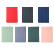 3-folding Skin Texture Horizontal Flip TPU + PU Leather Case with Holder For iPad Air 11 2024 / 2022 / 2020 10.9 (Red)