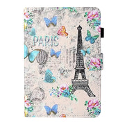For 10 inch Tablet Universal Coloured Drawing Stitching Horizontal Flip Leather Case with Holder & Card Slot(Tower and Butterflies)