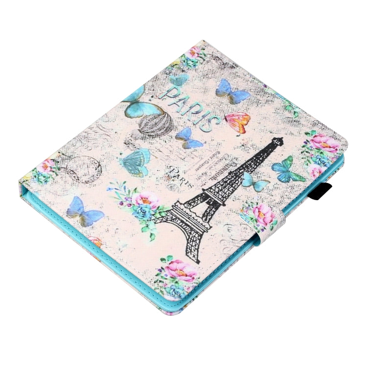 For 10 inch Tablet Universal Coloured Drawing Stitching Horizontal Flip Leather Case with Holder & Card Slot(Tower and Butterflies)