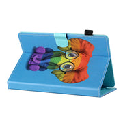 For 10 inch Tablet Universal Coloured Drawing Stitching Horizontal Flip Leather Case with Holder & Card Slot(Colorful Elephant)