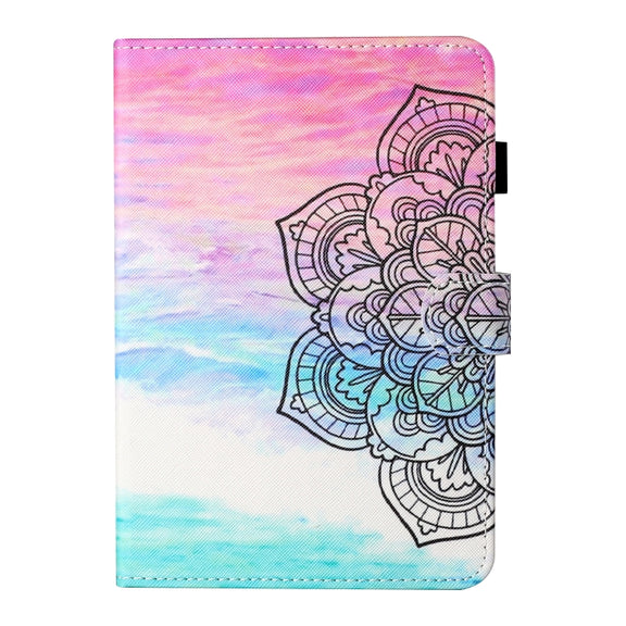 For 10 inch Tablet Universal Coloured Drawing Stitching Horizontal Flip Leather Case with Holder & Card Slot(Colorful Mandala)