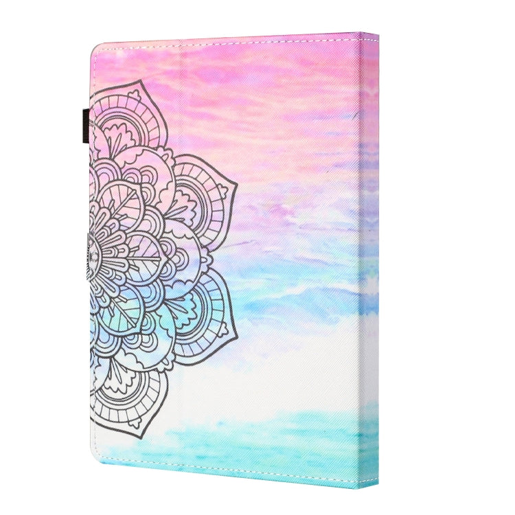 For 10 inch Tablet Universal Coloured Drawing Stitching Horizontal Flip Leather Case with Holder & Card Slot(Colorful Mandala)