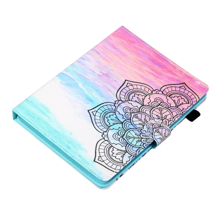 For 10 inch Tablet Universal Coloured Drawing Stitching Horizontal Flip Leather Case with Holder & Card Slot(Colorful Mandala)