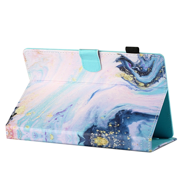 For 10 inch Tablet Universal Coloured Drawing Stitching Horizontal Flip Leather Case with Holder & Card Slot(Quicksand)