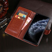 For Cubot C30 idewei Crazy Horse Texture Horizontal Flip Leather Case with Holder & Card Slots & Wallet(Red)
