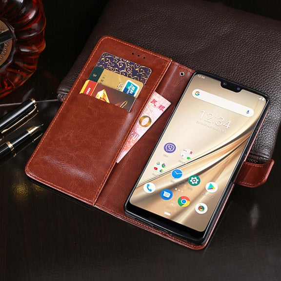 For Fujitsu Arrows RX idewei Crazy Horse Texture Horizontal Flip Leather Case with Holder & Card Slots & Wallet(Sky Blue)