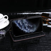 For Cubot C30 idewei Crocodile Texture Horizontal Flip Leather Case with Holder & Card Slots & Wallet(Black)