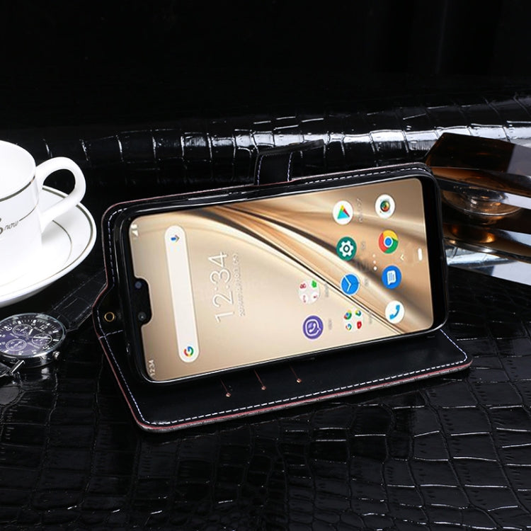 For Fujitsu Arrows RX idewei Crocodile Texture Horizontal Flip Leather Case with Holder & Card Slots & Wallet(Black)