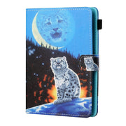 For 10 inch Tablet PC Universal Sewing Thread Horizontal Painted Flat Leather Case with Pen Cover & Anti Skid Strip & Card Slot & Holder(Double Shadow Tiger)