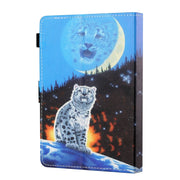 For 10 inch Tablet PC Universal Sewing Thread Horizontal Painted Flat Leather Case with Pen Cover & Anti Skid Strip & Card Slot & Holder(Double Shadow Tiger)