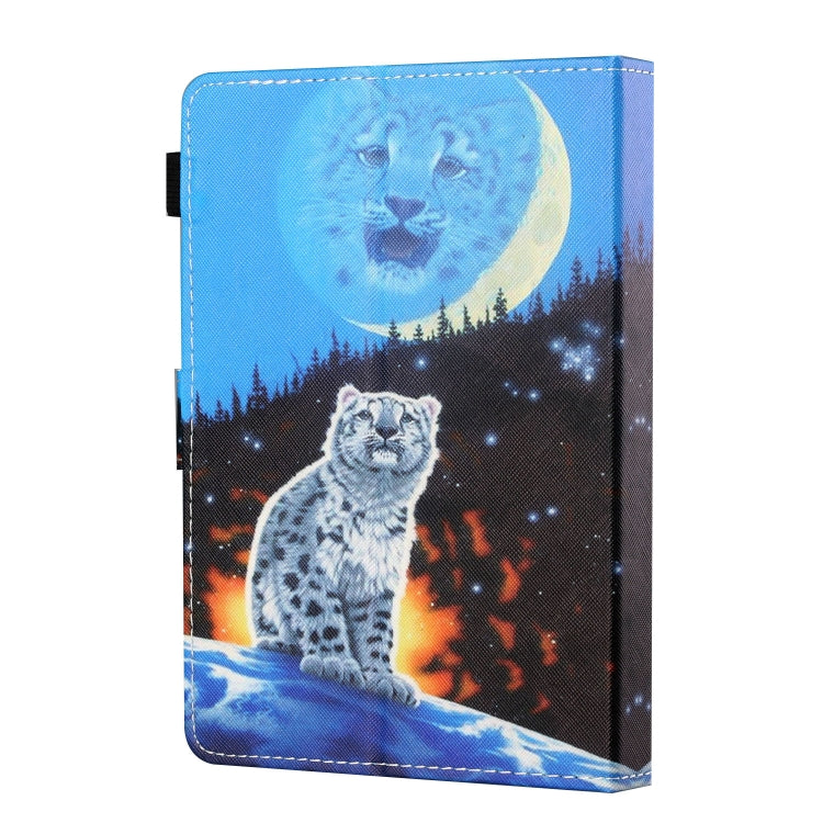 For 10 inch Tablet PC Universal Sewing Thread Horizontal Painted Flat Leather Case with Pen Cover & Anti Skid Strip & Card Slot & Holder(Double Shadow Tiger)