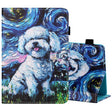 For 10 inch Tablet PC Universal Sewing Thread Horizontal Painted Flat Leather Case with Pen Cover & Anti Skid Strip & Card Slot & Holder(Oil Painting Dog) - 10 - 11 inch by PMC TechLife | Online Shopping South Africa | PMC TechLife | Buy Now Pay Later Mobicred