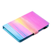 For 10 inch Tablet PC Universal Sewing Thread Horizontal Painted Flat Leather Case with Pen Cover & Anti Skid Strip & Card Slot & Holder(Sunrise)