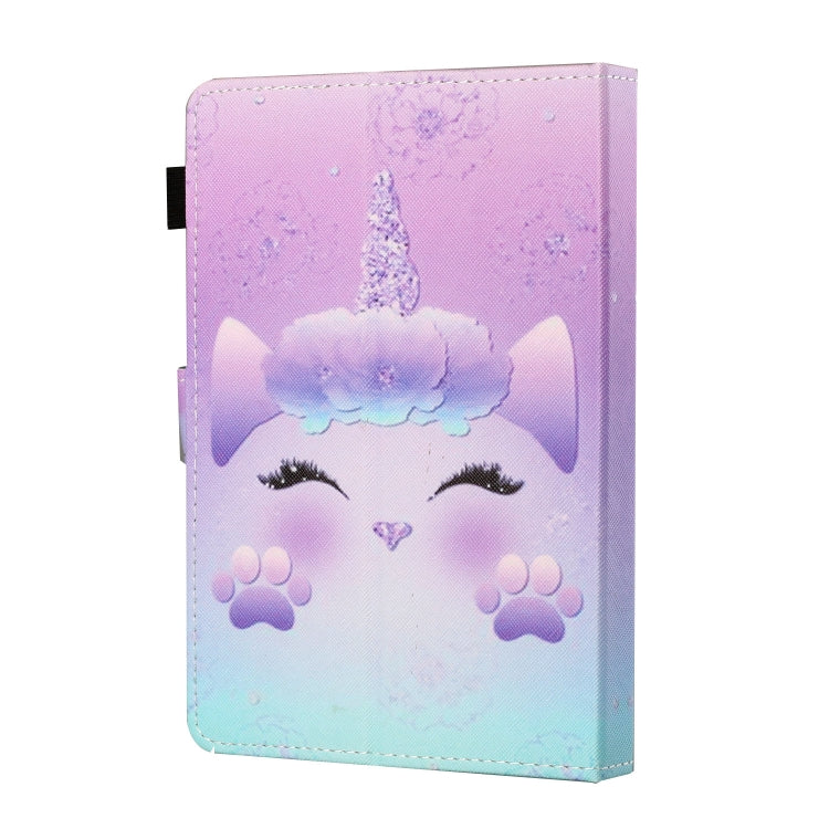 For 10 inch Tablet PC Universal Sewing Thread Horizontal Painted Flat Leather Case with Pen Cover & Anti Skid Strip & Card Slot & Holder(Horse)