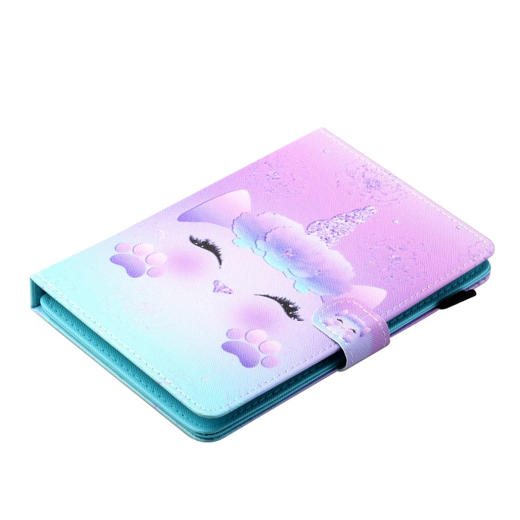 For 10 inch Tablet PC Universal Sewing Thread Horizontal Painted Flat Leather Case with Pen Cover & Anti Skid Strip & Card Slot & Holder(Horse)