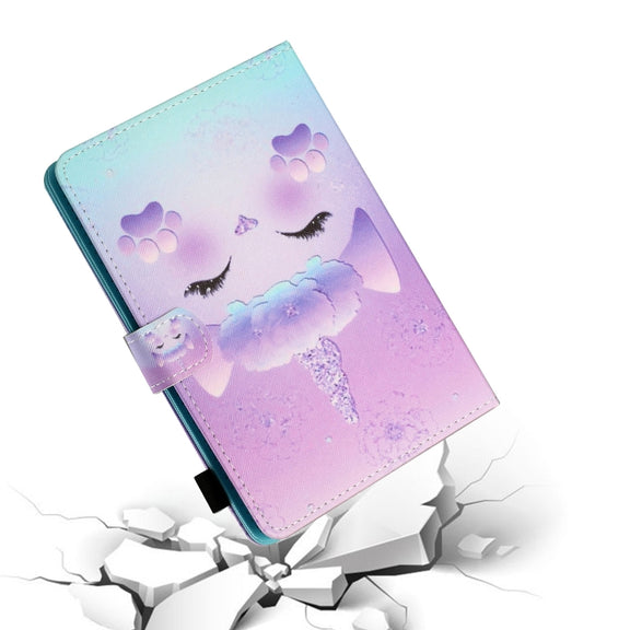 For 10 inch Tablet PC Universal Sewing Thread Horizontal Painted Flat Leather Case with Pen Cover & Anti Skid Strip & Card Slot & Holder(Horse)