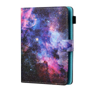 For 10 inch Tablet PC Universal Sewing Thread Horizontal Painted Flat Leather Case with Pen Cover & Anti Skid Strip & Card Slot & Holder(Starry Sky)