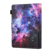 For 10 inch Tablet PC Universal Sewing Thread Horizontal Painted Flat Leather Case with Pen Cover & Anti Skid Strip & Card Slot & Holder(Starry Sky)