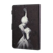 For 10 inch Tablet PC Universal Sewing Thread Horizontal Painted Flat Leather Case with Pen Cover & Anti Skid Strip & Card Slot & Holder(Star Girl)