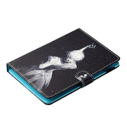For 10 inch Tablet PC Universal Sewing Thread Horizontal Painted Flat Leather Case with Pen Cover & Anti Skid Strip & Card Slot & Holder(Star Girl)