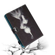 For 10 inch Tablet PC Universal Sewing Thread Horizontal Painted Flat Leather Case with Pen Cover & Anti Skid Strip & Card Slot & Holder(Star Girl)