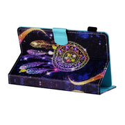 For 10 inch Tablet PC Universal Sewing Thread Horizontal Painted Flat Leather Case with Pen Cover & Anti Skid Strip & Card Slot & Holder(Starry Sky Wind Chimes)