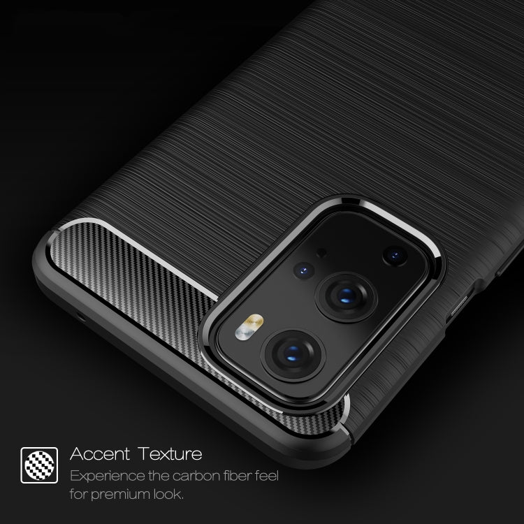For OnePlus 9 Pro Brushed Texture Carbon Fiber TPU Case(Black) - OnePlus Cases by PMC TechLife | Online Shopping South Africa | PMC TechLife | Buy Now Pay Later Mobicred