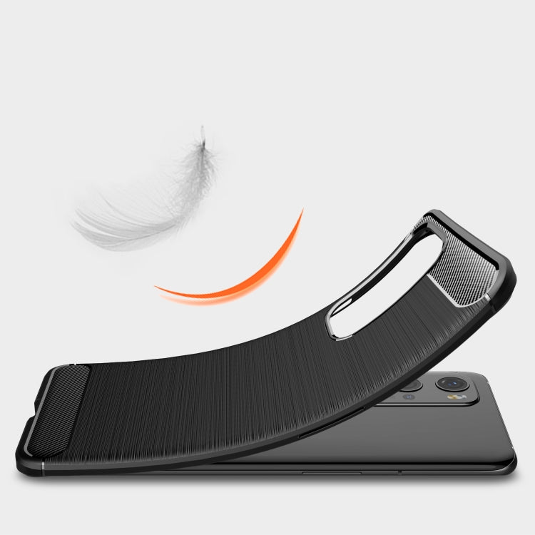 For OnePlus 9 Pro Brushed Texture Carbon Fiber TPU Case(Black) - OnePlus Cases by PMC TechLife | Online Shopping South Africa | PMC TechLife | Buy Now Pay Later Mobicred