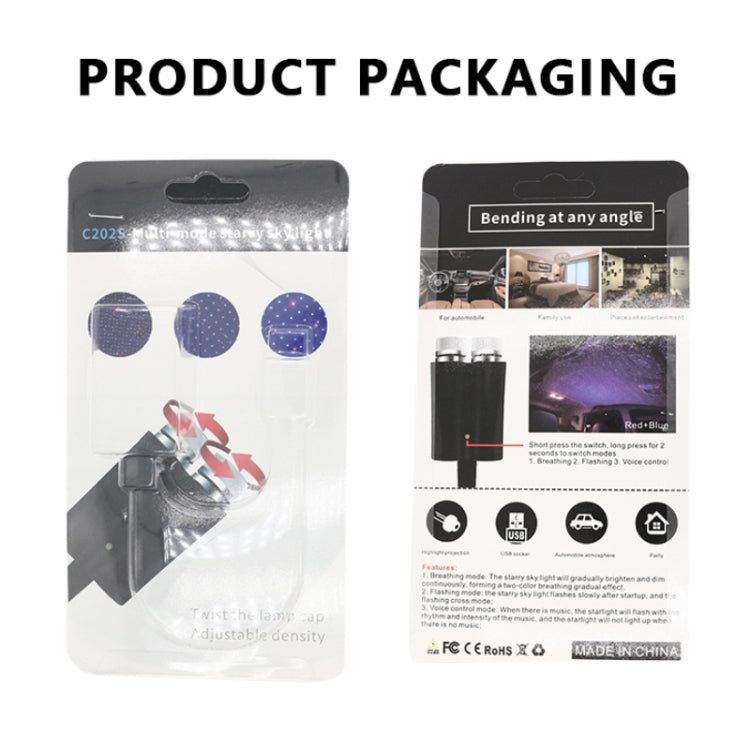 Car Two-color USB Star Dome Light Atmosphere Laser Projection Decorative Light, Voice Control Version(Red Green) - Atmosphere lights by PMC Jewellery | Online Shopping South Africa | PMC Jewellery | Buy Now Pay Later Mobicred