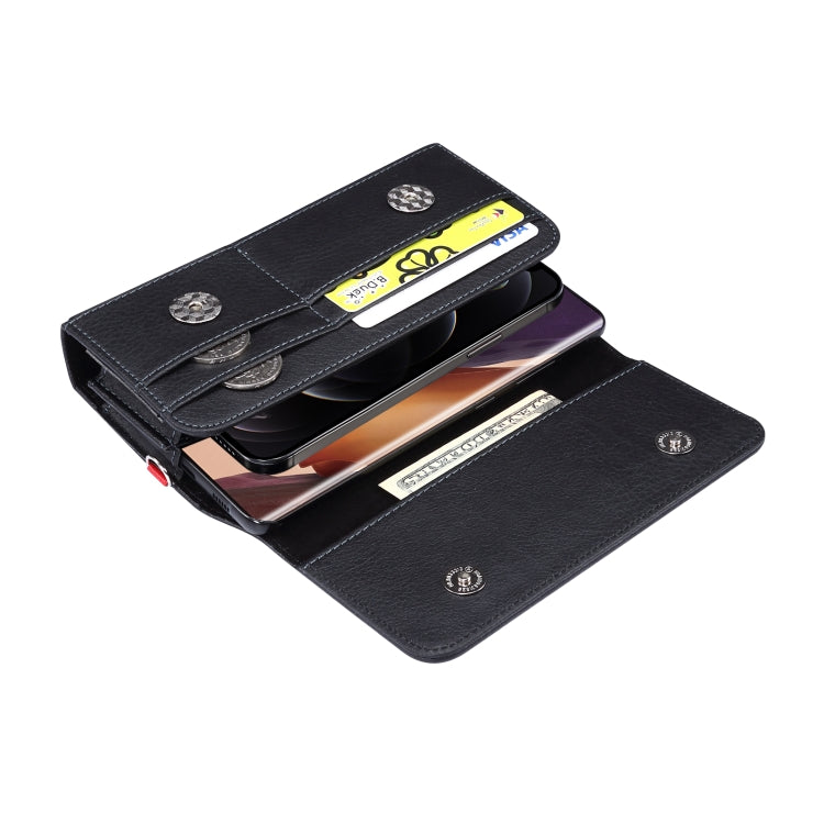 Litchi Texture Vertical Flip Thwartwise PU Leather Case / Waist Bag with Back Splint & Card Slots & 15cm Lanyard for 6.7 inch Phone Universal - free shipping - PMC TechLife - Order now!