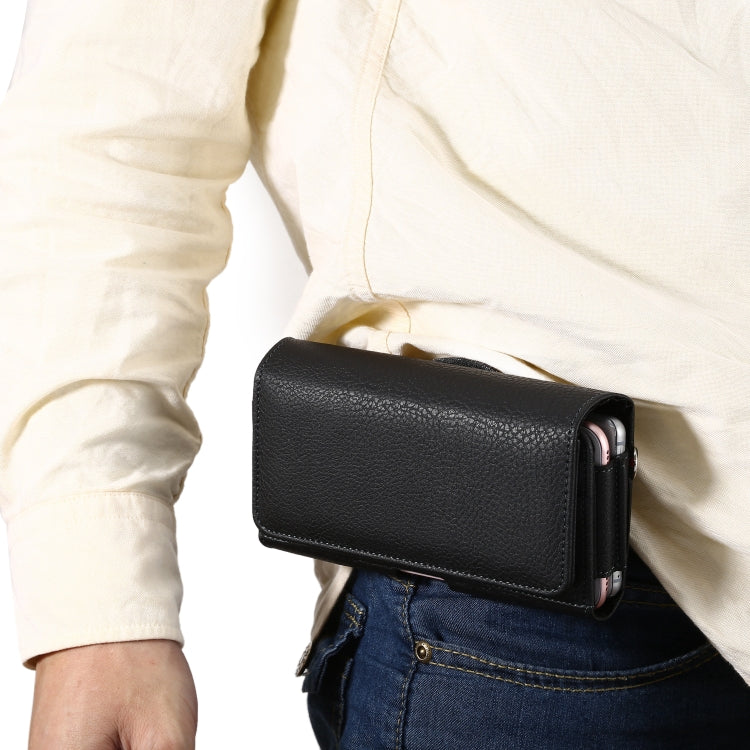 Litchi Texture Vertical Flip Thwartwise PU Leather Case / Waist Bag with Back Splint & Card Slots & 15cm Lanyard for 6.7 inch Phone Universal - free shipping - PMC TechLife - Order now!