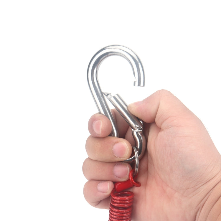 RV Trailer Spring Safety Rope Breakaway Cable, Safety Buckle Size:M8 x 80mm(Silver) - free shipping - PMC TechLife - Order now!