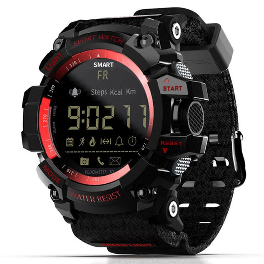 Lokmat MK16 LCD Screen 50m Waterproof Smart Watch, Support Information Reminder / Remote Camera / Walking Motion Monitor(Red) - free shipping - PMC Jewellery - Order now!