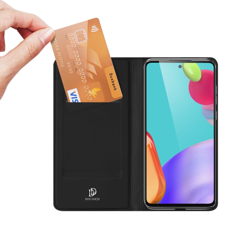 For Samsung Galaxy A52s / A52 5G / 4G DUX DUCIS Skin Pro Series Horizontal Flip PU + TPU Leather Case, with Holder & Card Slots(Black)
