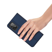 For Samsung Galaxy A52s / A52 5G / 4G DUX DUCIS Skin Pro Series Horizontal Flip PU + TPU Leather Case, with Holder & Card Slots(Blue)