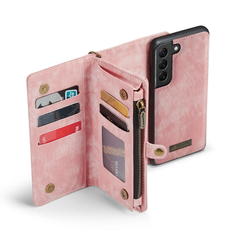 For Samsung Galaxy S21+ 5G CaseMe-008 Detachable Multifunctional Flip Leather Phone Case(Pink)